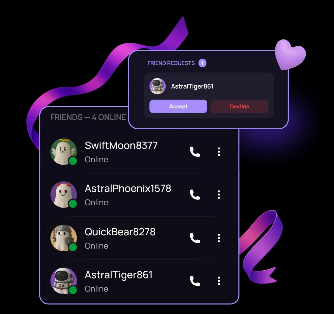 Whisperly Friends Feature Mockup